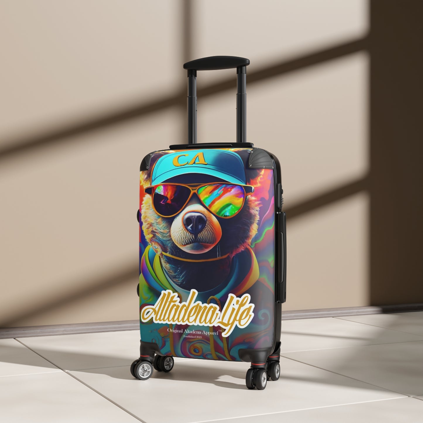 Psychedelic CA Bear Suitcase