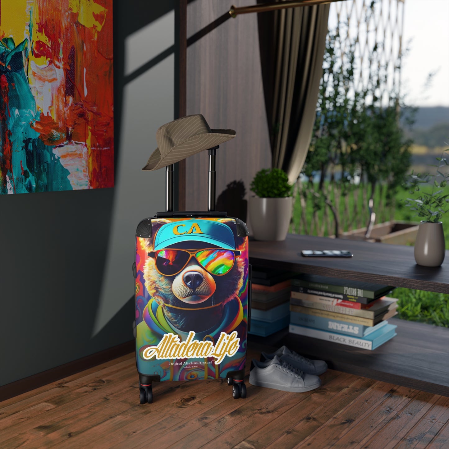 Psychedelic CA Bear Suitcase