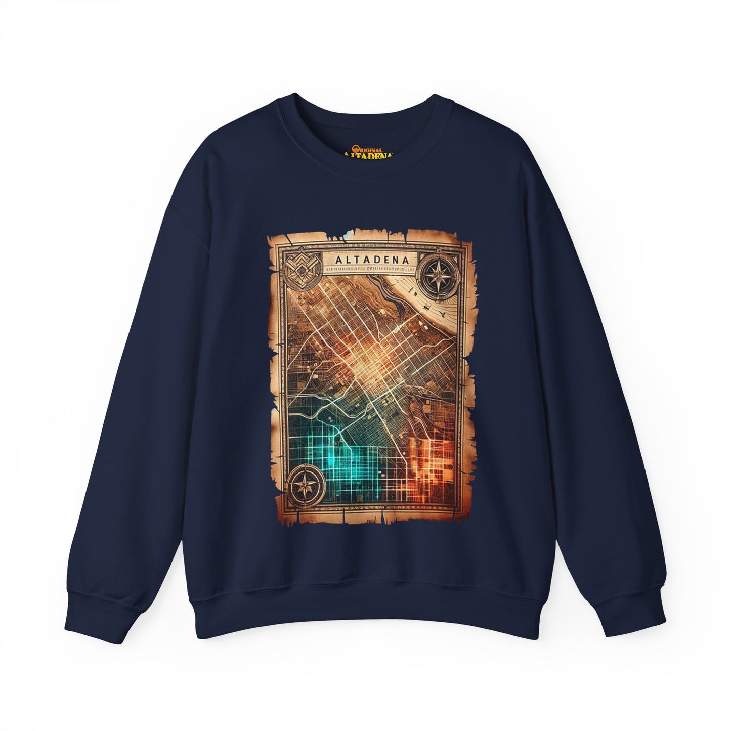 Futuristic Map Heavy Blend™ Crewneck Sweatshirt