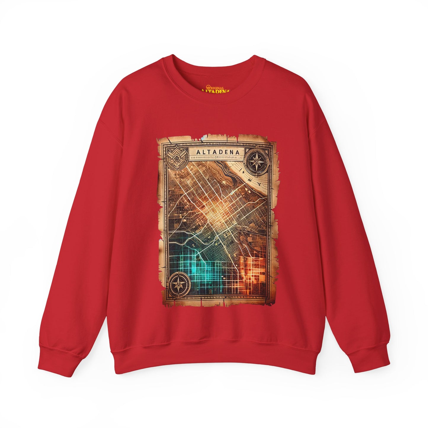 Futuristic Map Heavy Blend™ Crewneck Sweatshirt