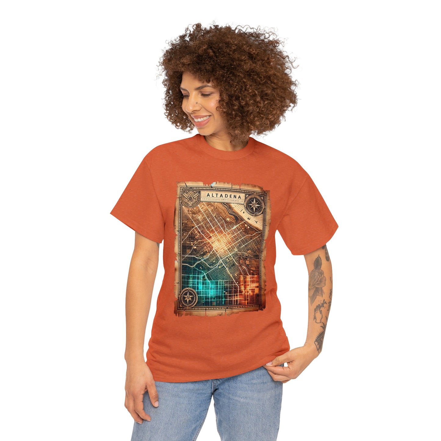 Futuristic Map Unisex Heavy Cotton Tee