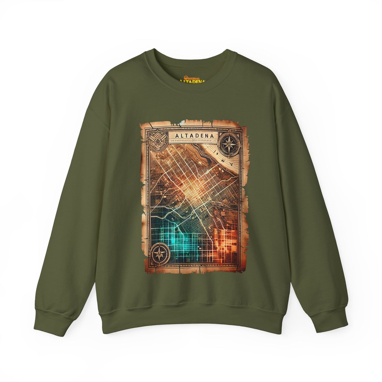 Futuristic Map Heavy Blend™ Crewneck Sweatshirt