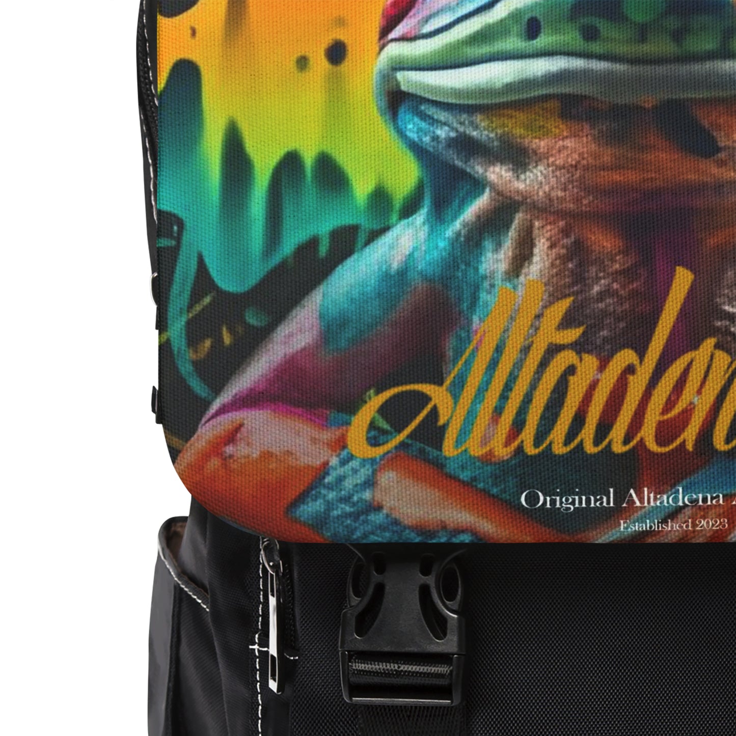 Altadena Life Psychedelic CA Frog Unisex Casual Shoulder Backpack