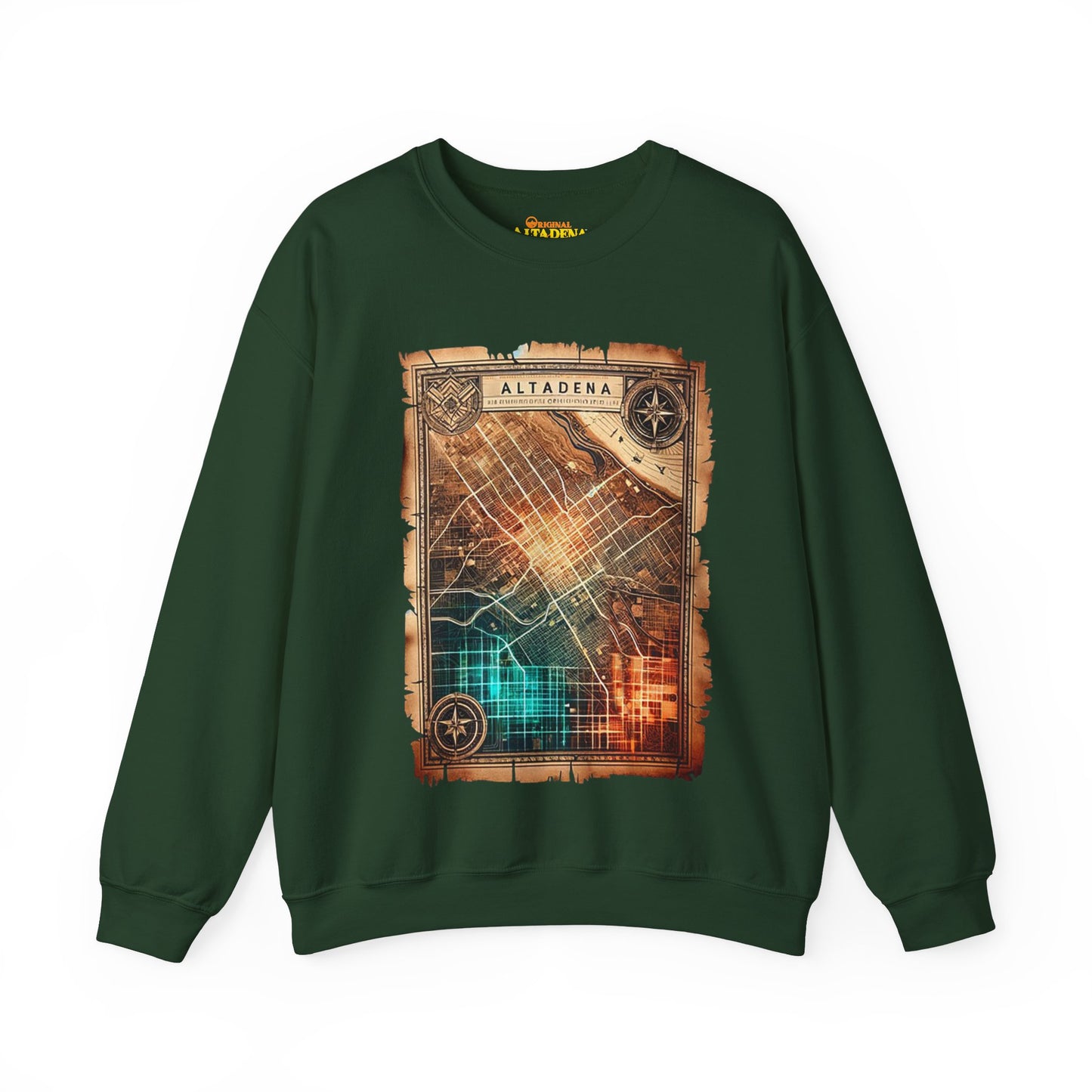 Futuristic Map Heavy Blend™ Crewneck Sweatshirt