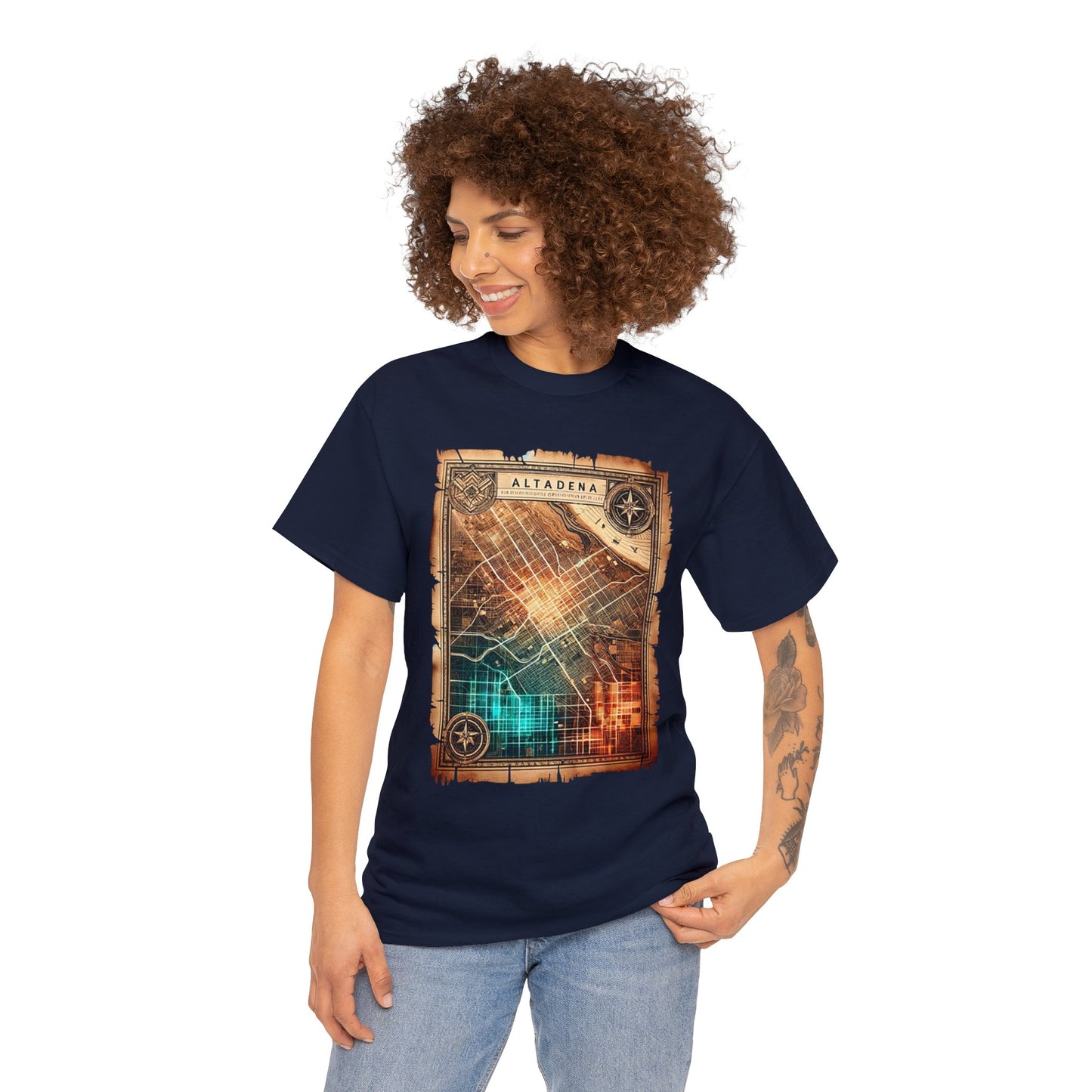 Futuristic Map Unisex Heavy Cotton Tee