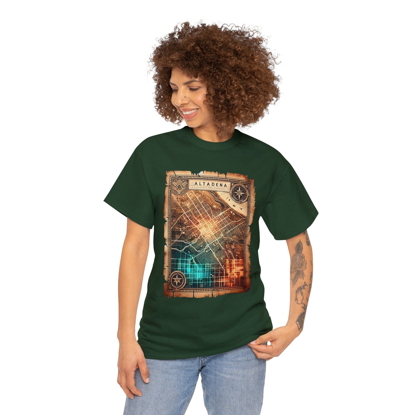 Futuristic Map Unisex Heavy Cotton Tee