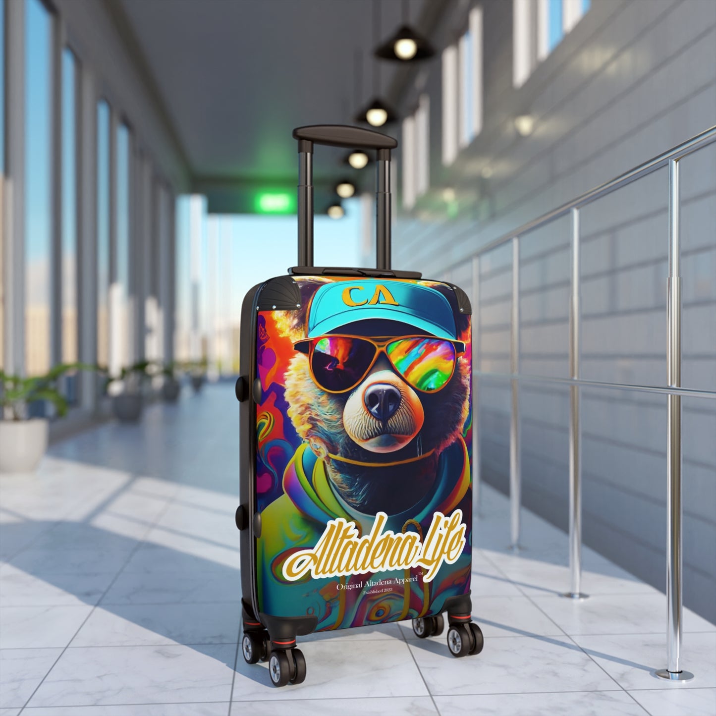 Psychedelic CA Bear Suitcase