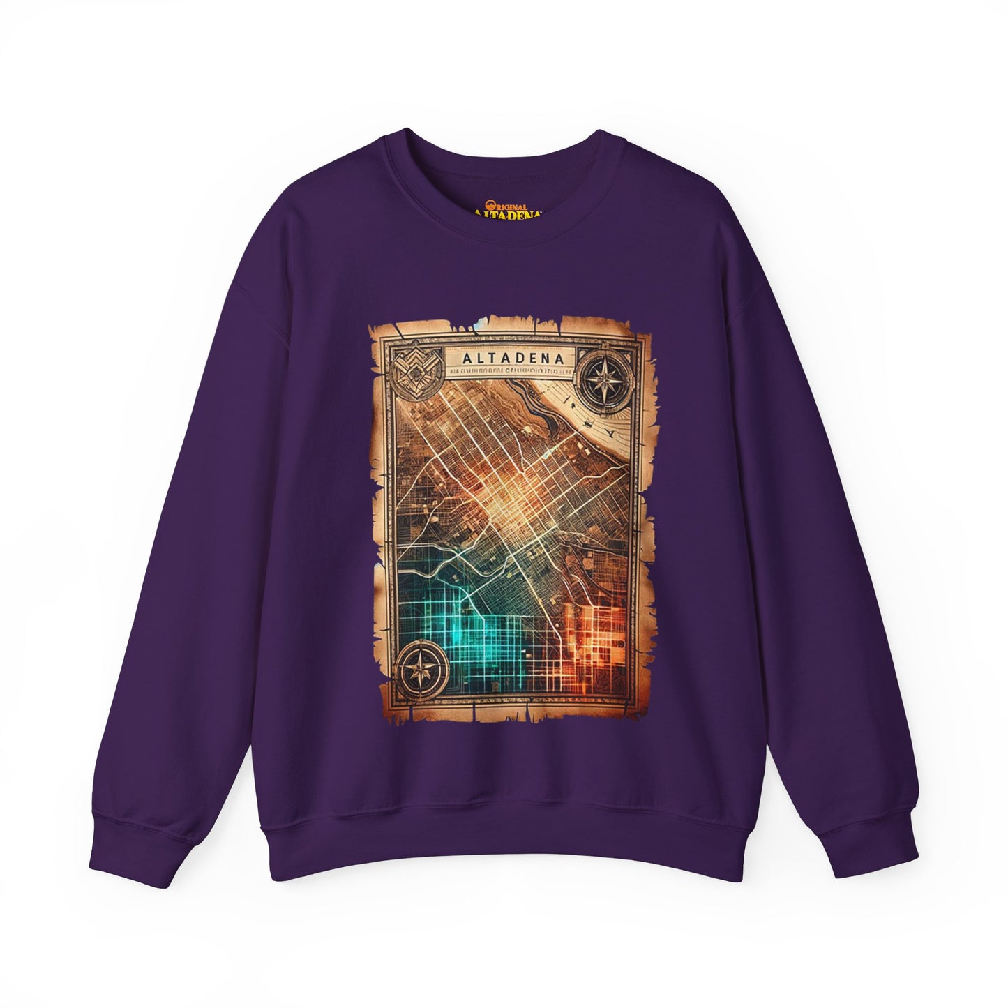 Futuristic Map Heavy Blend™ Crewneck Sweatshirt