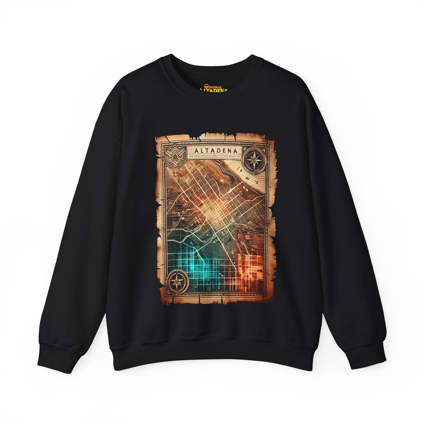 Futuristic Map Heavy Blend™ Crewneck Sweatshirt