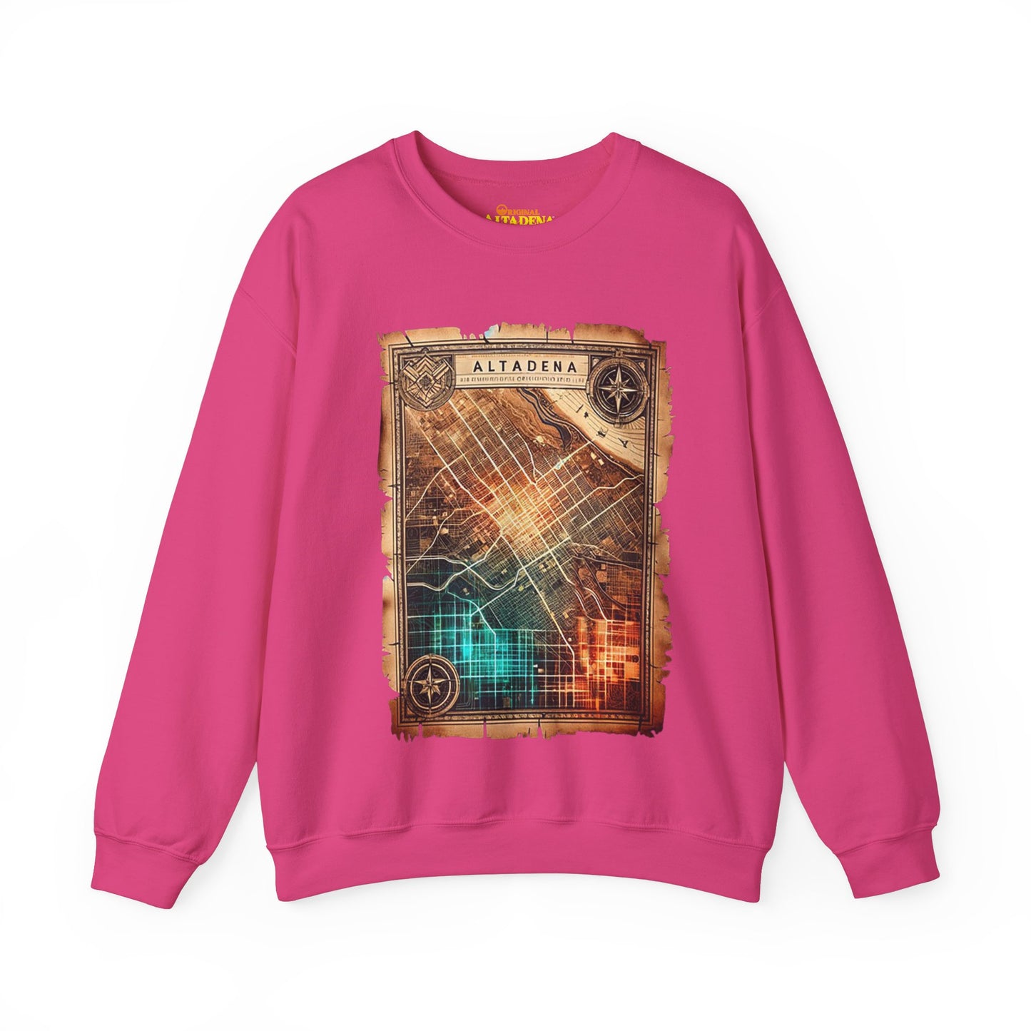 Futuristic Map Heavy Blend™ Crewneck Sweatshirt