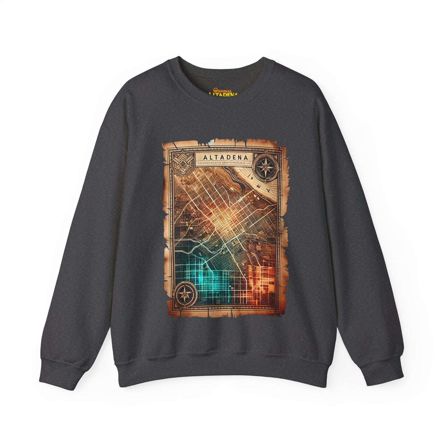 Futuristic Map Heavy Blend™ Crewneck Sweatshirt